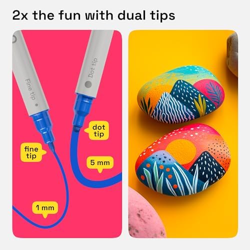 ARTISTRO Mixed Colors Dual-Tip Acrylic Paint Marker Pens - Set of 36