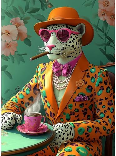 BAWKENTON Diamond Art Kits for Adults, DIY Cheetah Wall Decor