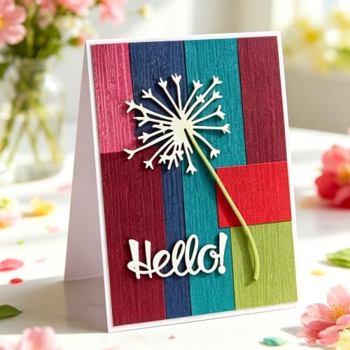 Flowers Metal Cutting Die for Scrapbooking - Cut Stencils for DIY Scrapbook Photo Album Decorative Paper Card, Card Making Supplies, Stencils & Crafting Die Cut (Dandelion 4.3 x 2.3 in)