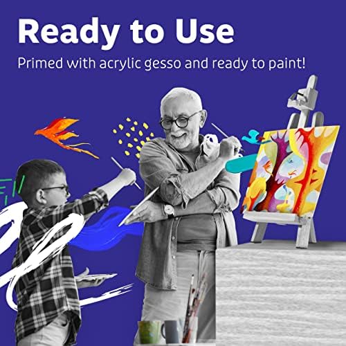 Artlicious Canvases for Painting 12 Packs - 8 x 10” Blank Canvas 100% Cotton Painting Canvas Panels for Acrylic, Oil & Watercolor Paint for Canvas Painting