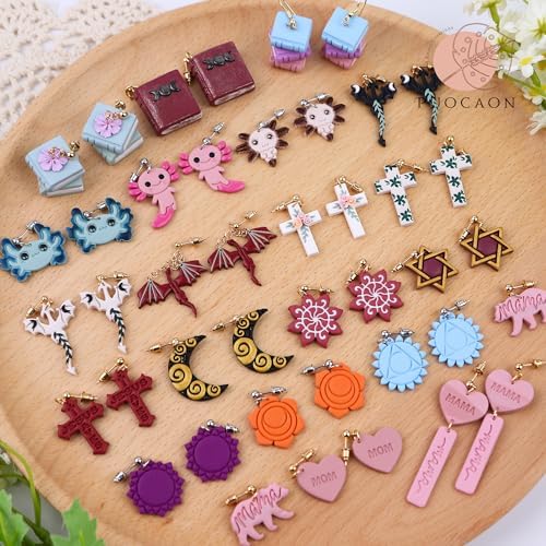 Puocaon Back to School Miniature Jewelry Cutters - 8 Pcs Polymer Clay Earrings Kit