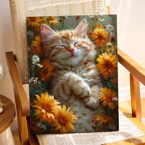 XTCIXAL Paint by Numbers Kit for Adults Cat, 16X20 Inch