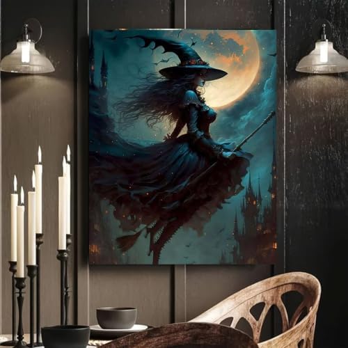 Arttoplus Halloween Paint by Numbers Kit for Adults Beginner 16x20in, Witch