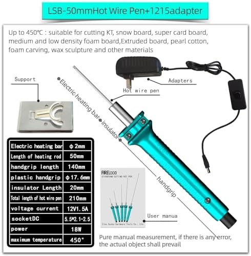 Electric Hot Wire Cutter 5CM length Hot melt Pen, Hot Electric Cutter Kit, Styrofoam Hot Hot Wire Cutting Pen for Amateur DIY Heat Cutting Engraving Art Making handmade