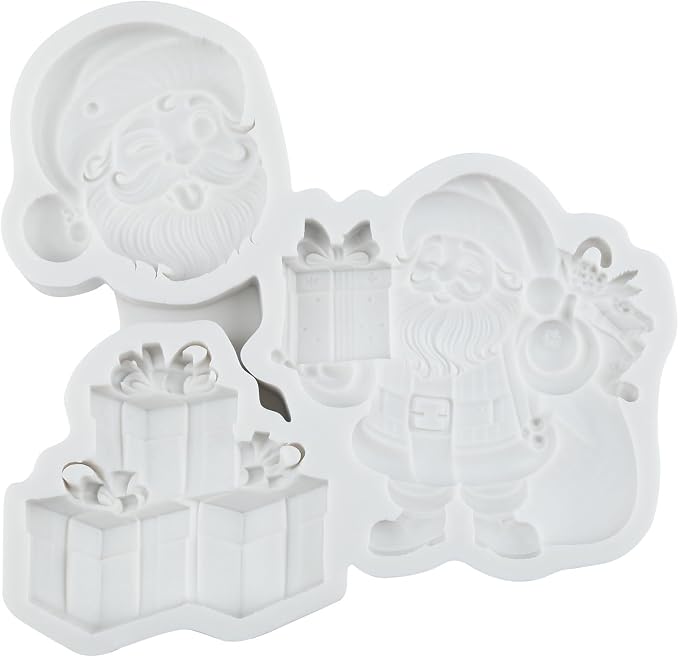 Christmas Santa Polymer Clay Mold Santa Claus Present Silicone Mold