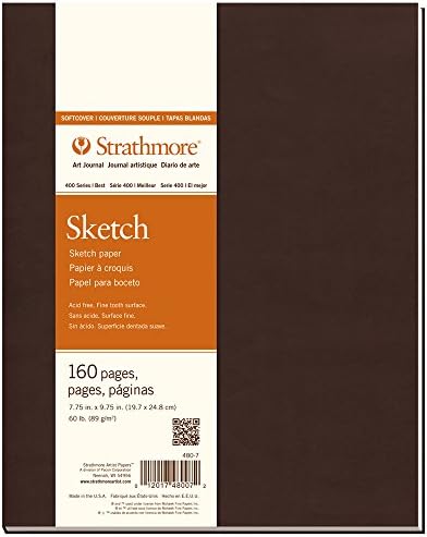 Strathmore 480-7 Softcover Art Journal, 7.75" x 9.75", White,160 Pages