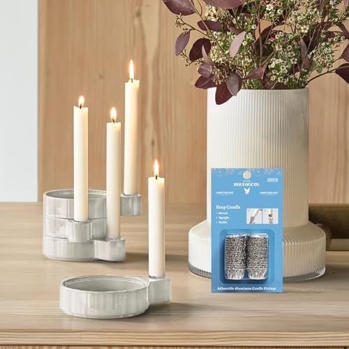 Taper Candle Fittings -Taper Candle Holders Fitters,Silver Bobeches for Candle Upright Set of 30