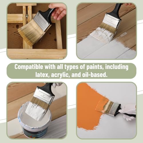 Bates- Paint Brushes, 4-Inch, 4 Pack, Flat Paint Brushes