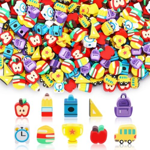 300Pcs Back to School Polymer Clay Beads for Jewelry Making