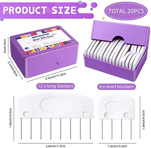 20Pcs Knit Blockers & Pins Kit, Knit Blocking Combs for Blocking Knitting