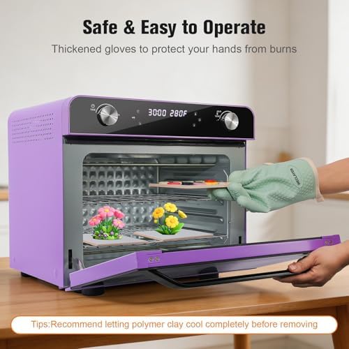 36L Polymer Clay Oven with Fast Preheat,Precise Temperature and Time,38QT/36L 120V 1800W Large Capacity Electric Oven for bake Clay,Polymer Clay Tools,Includes Wire Rack and Thickened Gloves