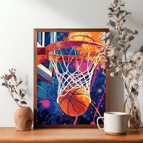 Reivworl Basketball Diamond Art Kits for Adults Beginner 12×16 inch