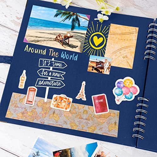 Bstorify Square Scrapbook Photo Albums 80 Pages (11 x 11 Inch) Blue | Hardcover with Thick 200 GSM Kraft Paper, Ideal for Your Scrapbooking Albums, Art & Craft Projects (Blue, 11 x 11 Inch)