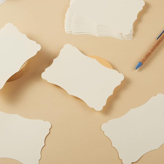 50 Pack Blank Kraft Greeting Cards, Cream, 4x6IN