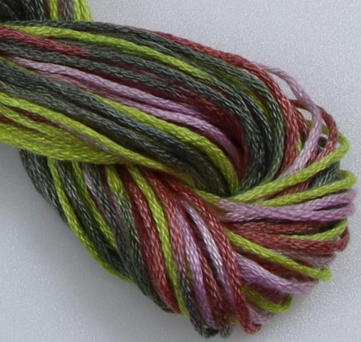 KCS Big skeins of 25 Meters Size 25 Color Variegated Cross Stitch Stranded Threads,6 skeins,4509