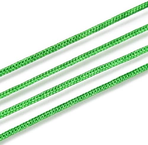 Nylon String for Bracelets, 0.6mm Nylon Cord Nylon Beading Thread 43 Yards Friendship Bracelet String Chinese Knotting Cord for Kumihimo Necklaces Tassels Jewelry Crafts (Lime Green)