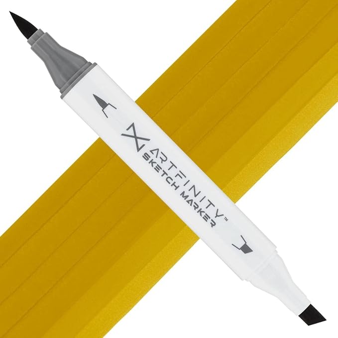 Artfinity Sketch Markers - Mustard Y6-6, Vibrant, Professional, Dye-Based Alcohol Markers for Artists, Drawing, Travel, & More