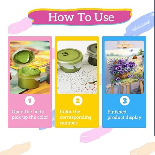 Paint by Numbers for Adults Flowers - Flower Paint by Number on Canvas