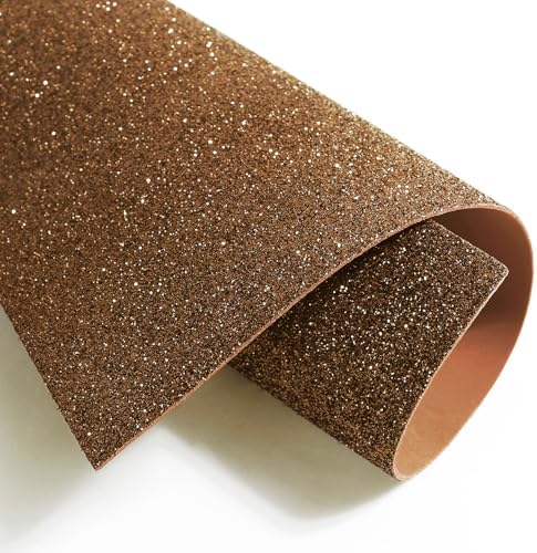 10 Sheets Glitter Cardstock Paper Self-adhesive Backs 30 X 20cm A4 Paper for Thanksgiving Christmas Card DIY Crafts Scrapbook Card Decoration (Light Brown)