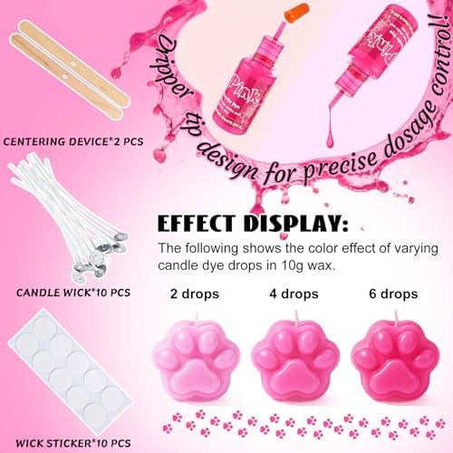 Candle Dye - 36 Colors Candle Color Dye, Non-Toxic, Highly Concentrated Candle Wax Dye for DIY Candle Making, Liquid Oil-Based Candle Dye for Soy Wax, Beeswax, Gel Wax - 10ml/Bottles