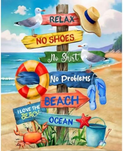 Paint by Numbers kit for Adults Beach,Paint by Numbers Kits 16x20 inch