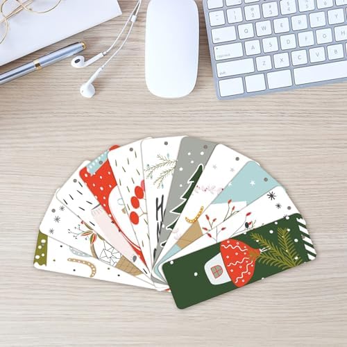 50 Sets 6 x 2 Inch Large Wooden Bookmarks with Holes and Ropes