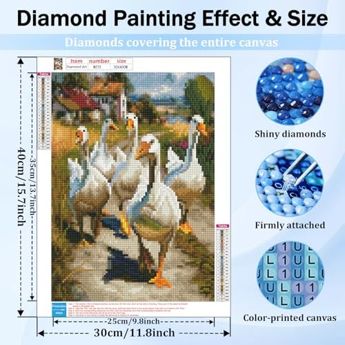 XTCIXAL Diamond Art Kits for Adults, Duck Diamond Painting, 12x16 Inch