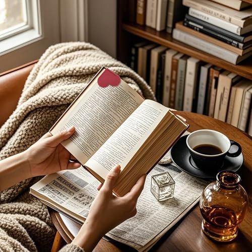 18 Pcs Leather Heart Bookmarks, Cute Corner Bookmarks for Women