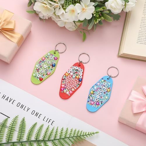 Nosiny 1550 Pcs 40 Sets Motel Keychain Making Kit Key Chain Letter Beads