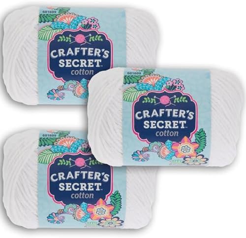 Hobby Lobby Crafter's Secret Yarn, 01 White, Set of 3