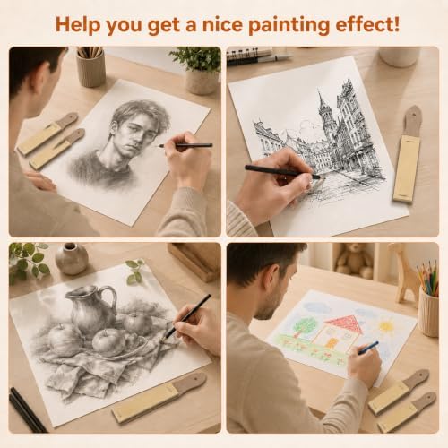 9 PCS Sandpaper Sharpener, 12 Sheet/PCS Sandpaper Block for Drawing