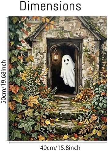 pchmcu Paint by Numbers Kit for Adults Beginner - Halloween Adult Paint by Number Kits on Canvas Without Frame, Ghost Oil Paint by Numbers for Home Decor Gift 16x20 inch
