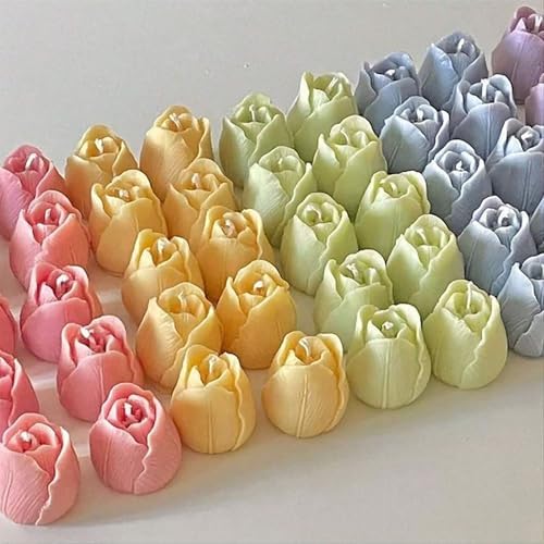 3 PCS 3D Tulip Silicone Molds for Candle Resin Soap Making Crafts