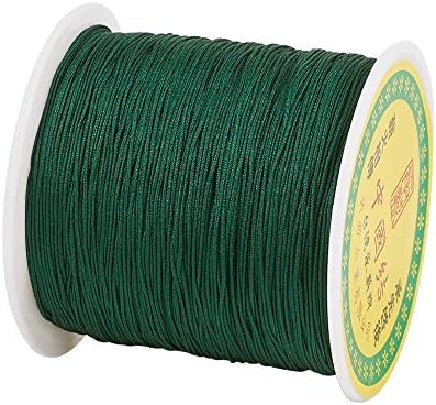 Elecrelive 150Yard Braided Nylon Crafting Thread Dark Green Beading String