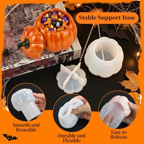 Resin Pumpkin Jar Mold, Thanksgiving Pumpkin Casting Molds
