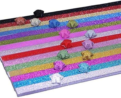 Origami Stars Papers Package DIY Paper Glitter Origami Stars, 400 Sheets, 20 Colors (20 Glitter Colors)