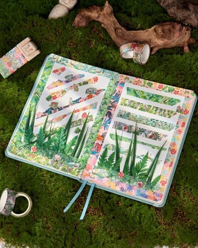 Plants Washi Tape Set in Painting Style 10 Rolls Tropical Rainforest Drawing Masking Animals Graphic Decorative Tapes for Arts, DIY Crafts, Journals, Planners, Scrapbook, Wrapping