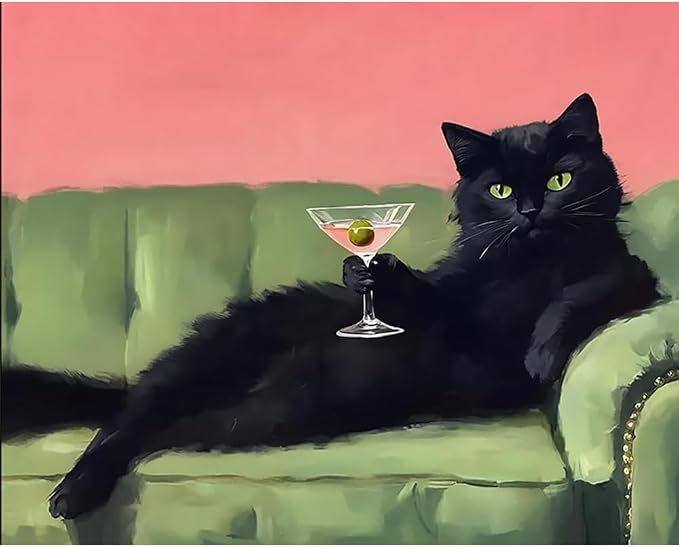 Diamond Art Kits for Adults,Black Cat Diamond Painting Kits 12X16 Inch