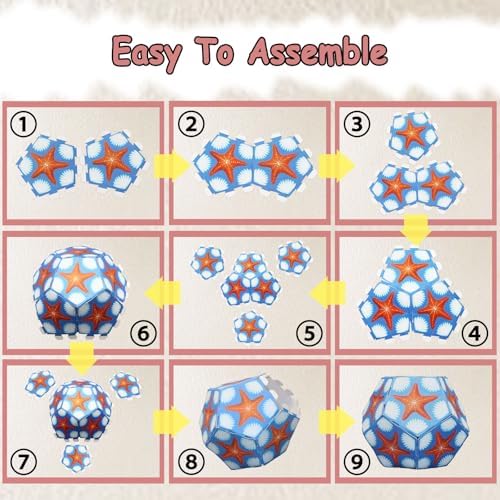 Foraineleyo Hands-On Math 3D Paper Folding Kit - STEM Origami Puzzle for Boys Girls Ages 6-12, Medium Level 3D Jigsaw-Style Models