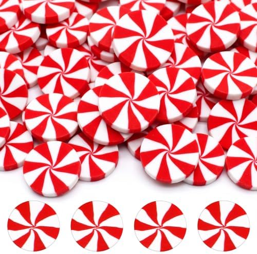 Weysat 30g Mini Softball Clay Slices Baseball Polymer Confetti Red White