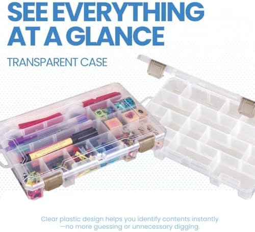 ArtBin Medium Solutions Box Craft Organizer with 12 Dividers, Clear
