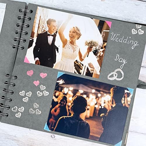 Scrapbook Album, 60 Pages, 8 x 8 Inch, Grey Photo Album, Scrap Book | Hardcover with Thick 200 GSM Kraft Paper, Ideal for Your Scrapbooking Albums, Art & Craft Projects (Grey, 8 x 8 Inch)