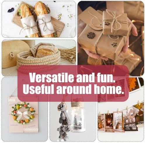 PerkHomy 1200 Feet (2Pcs*600ft) Jute Twine String for Crafts Gift Wrapping Packing Gardening Crochet Knitting Macrame Decor (Brown 600ft*2pcs Pie-Shaped)