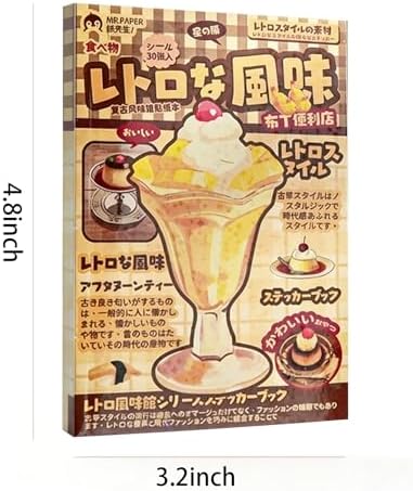Vintage Japanese Sticker Book for Adults – 30 Sheets Aesthetic Cute Sticker Book for Scrapbooking & Journaling, Scrapbook Sticker Book, Girlhood DIY Crafts, Sticker Books for Adults