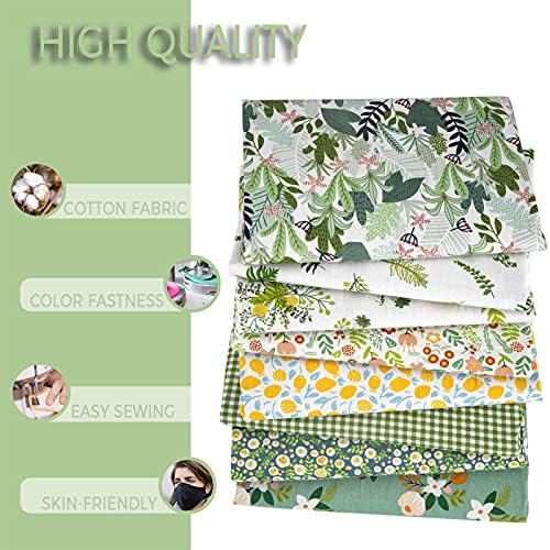 Aubliss 8pcs Fat Quarter Fabric Bundles 20'' x 20'' Cotton Craft Fabric