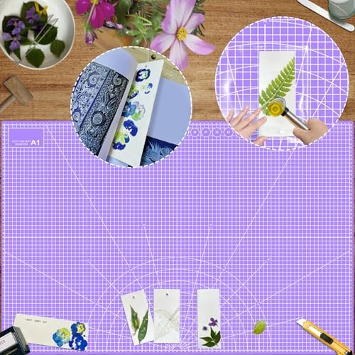 24" x 36" Self Healing Cutting Mat: Double Sided Sewing Cutting Mat Craft Supplies A1 Size for Quilting, Crafts Arts, and Fabric Purple & Pink Design (Pink & Purple)