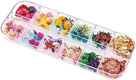 Dried Flowers & Foil Nail Art Kit - 108PCS, Accessories for Resin Mold