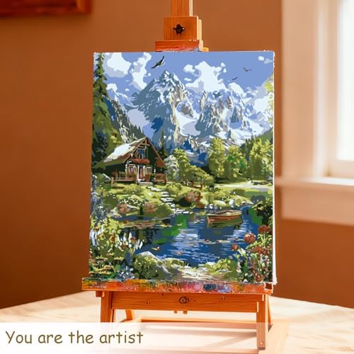Muzagroo Paint by Numbers Oil Painting Kits for Adults DIY Landscape Oil Painting for Beginners Hand Crafts Kits with Brushes and Acrylic Paints 16x20 inches (Landscape)