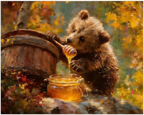 XTCIXAL Paint by Numbers Kit for Adults, Bear, 16X20 Inch