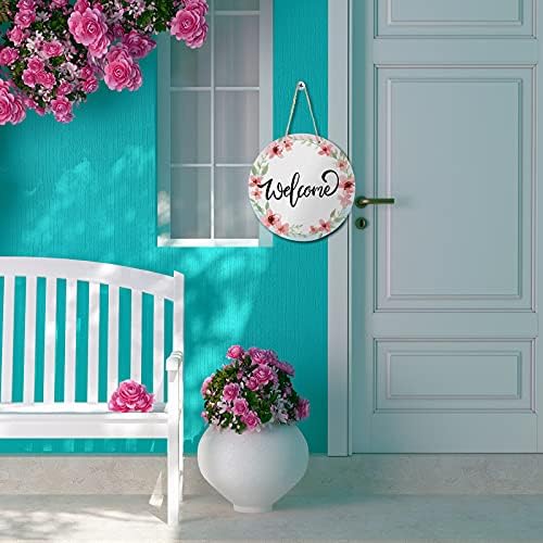 Jetec 1 Piece DIY Door Decor Sublimation Blank Wooden Door Hanger Unfinished Blank Sign Wood Circles for Crafts, Painting, Halloween, Christmas Decor